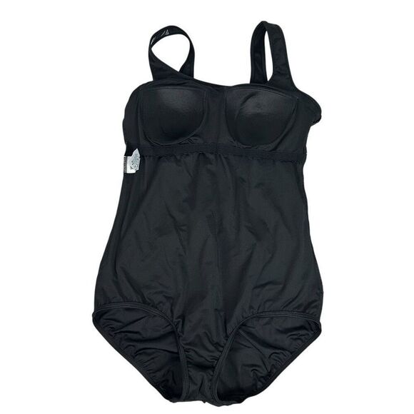 Lands End Women's 12L Soft Cup Tugless Sporty One Piece Swimsuit - Picture 4 of 6